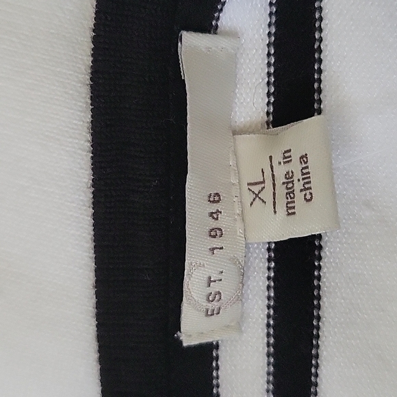 Cato white with black stripes wide neck 3/4 sleeve sweater NWT - Picture 10 of 11